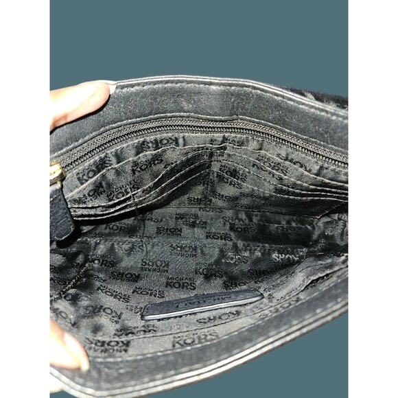 Michael Michael Kors Leather Double Gold Chain Shoulder Flap Bag - Picture 13 of 15